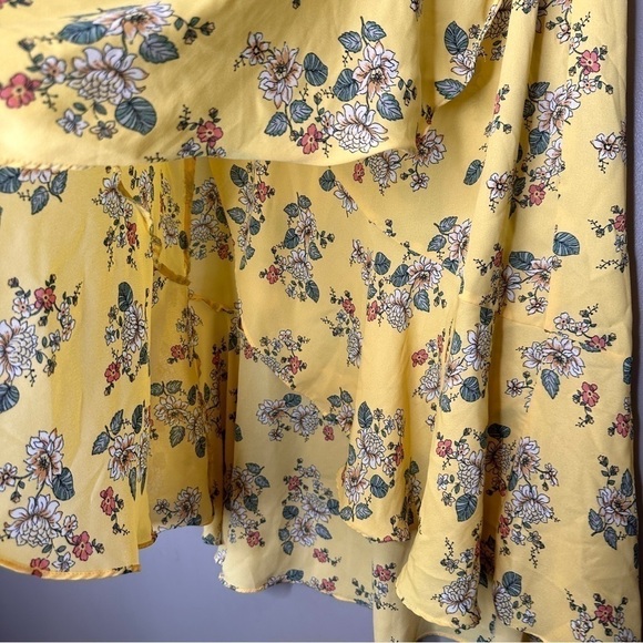 Max studio yellow floral ruffle midi skirt - Picture 4 of 7